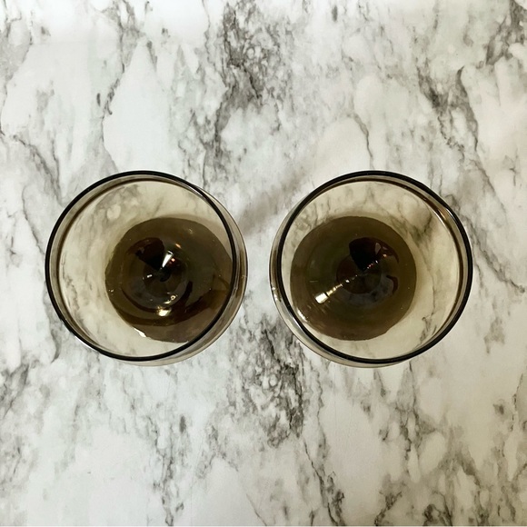 Vintage Libbey Tawny Sherbet/Champagne Glasses - Smoke Brown - Picture 3 of 7